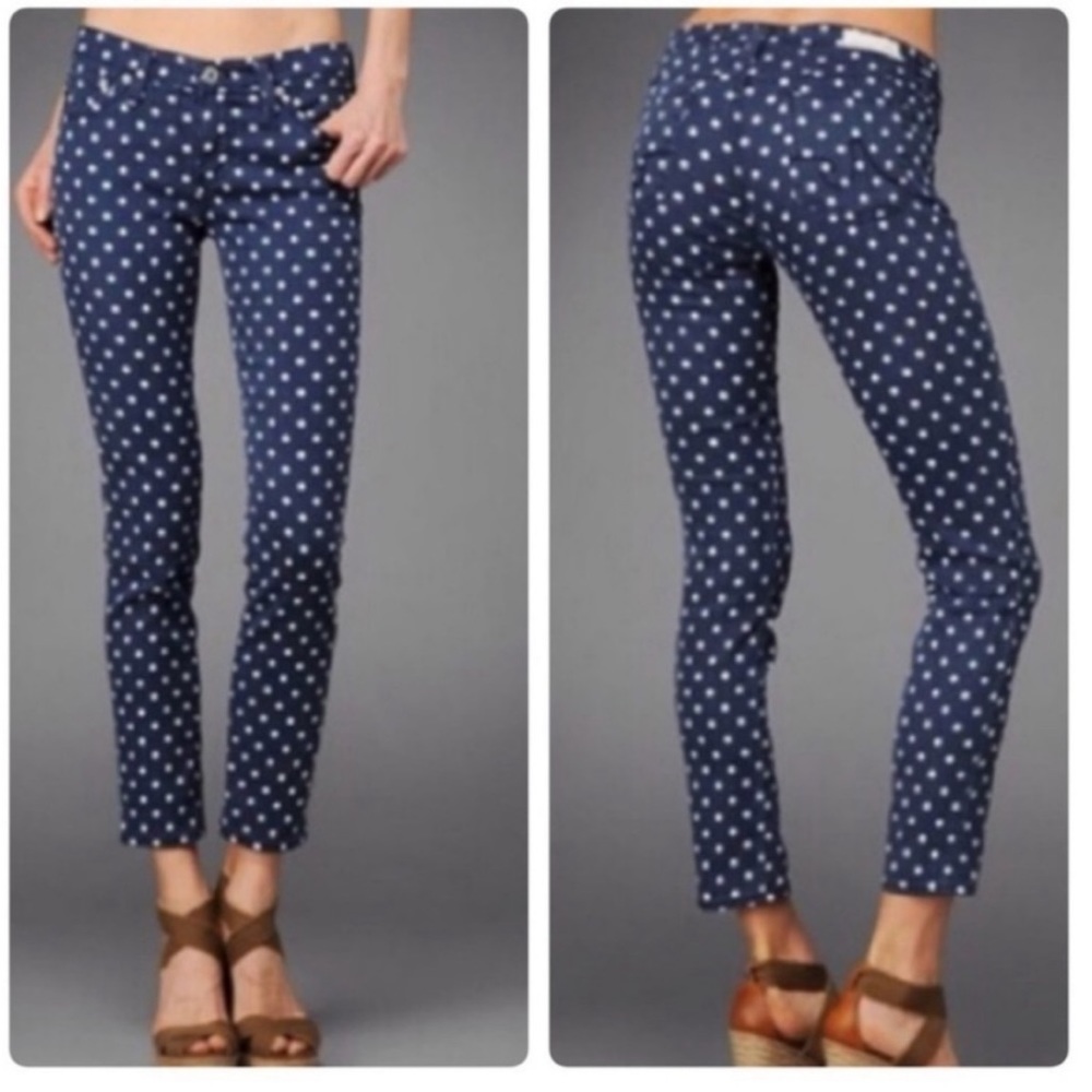 Anthropologie AG The Stevie Ankle Slim Straight Leg Polka Dot Jeans - Picture 8 of 8